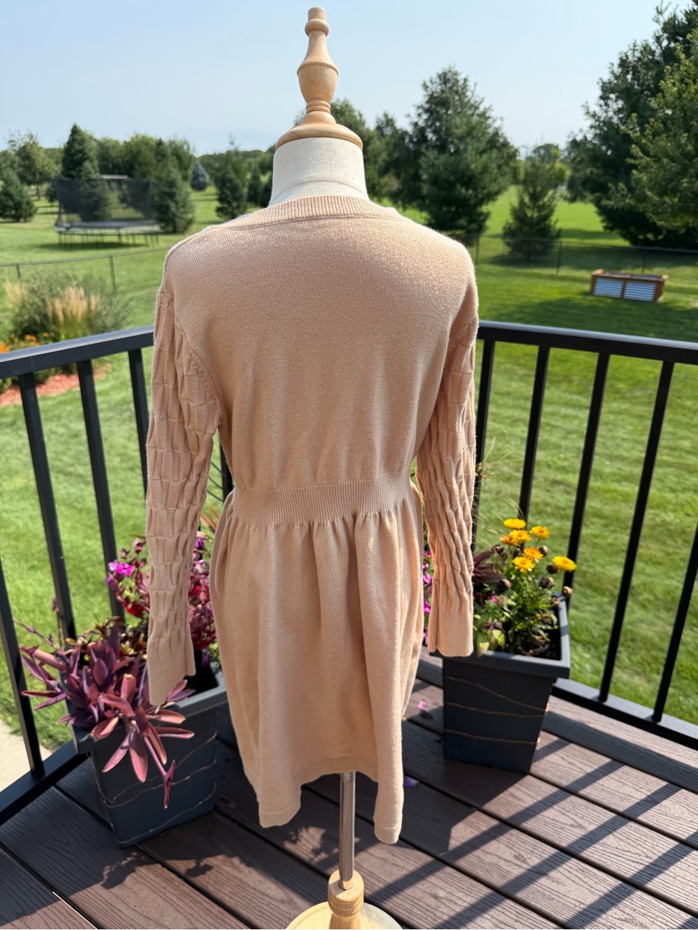 NWOT Girls Khaki Tan Knit Sweater Dress Size 7/8 (130) Long Sleeve - Picture 6 of 7